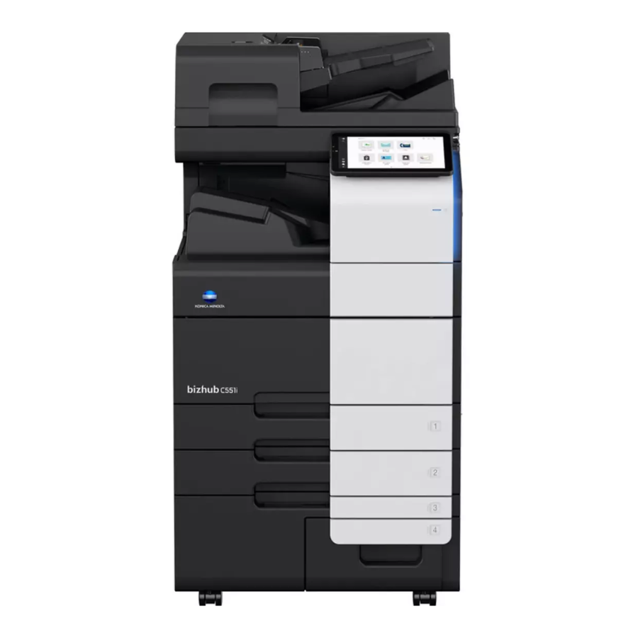 Impresora multifuncional Konica Minolta negra con escáner y alimentador automático